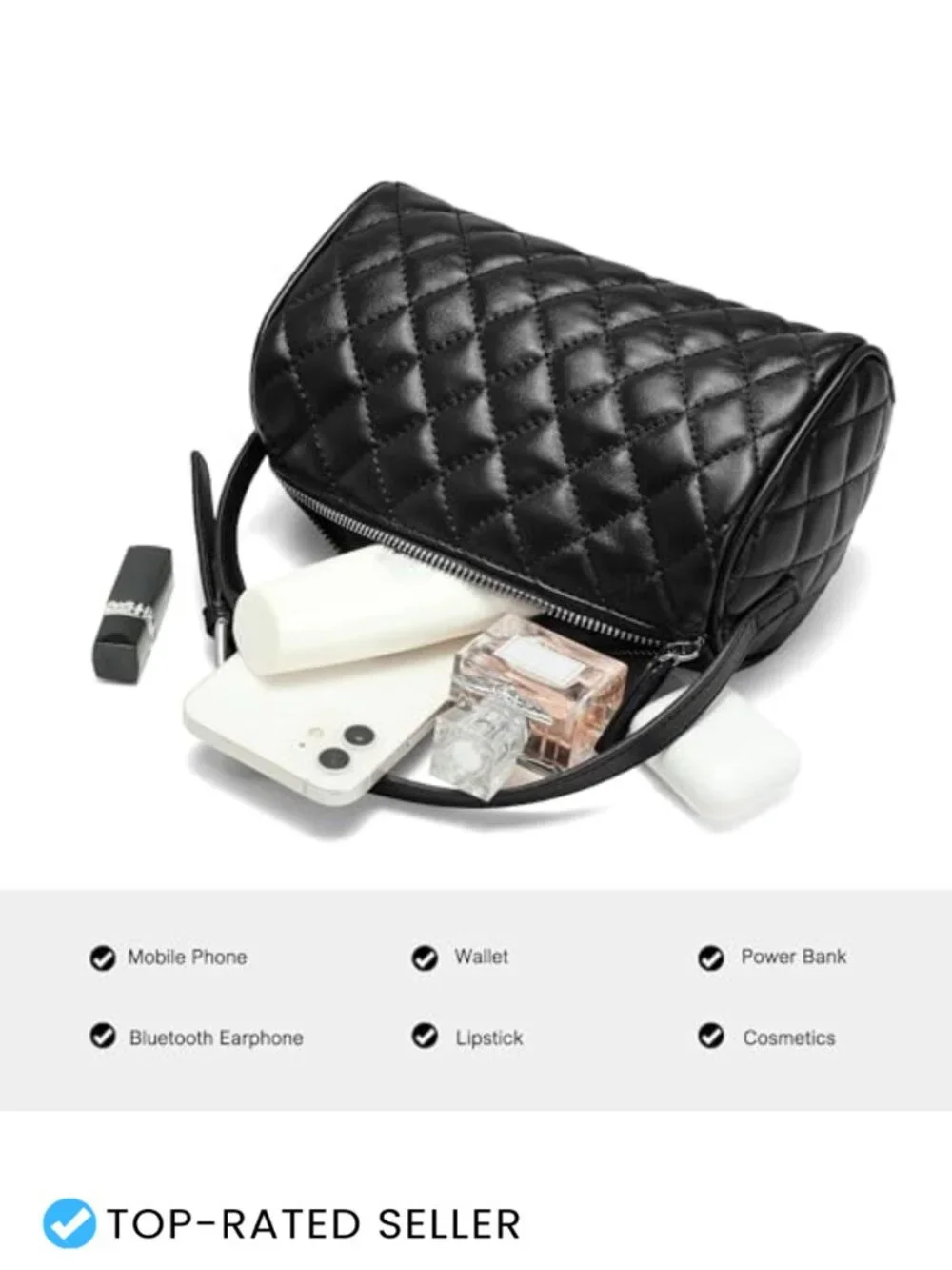 Women's Faux Leather Barrel Hobo Crossbody Bag with Adjustable Strap